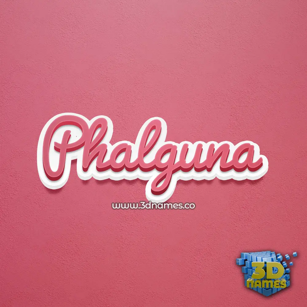 phalguna in Red Scribble style - 3D name wallpaper