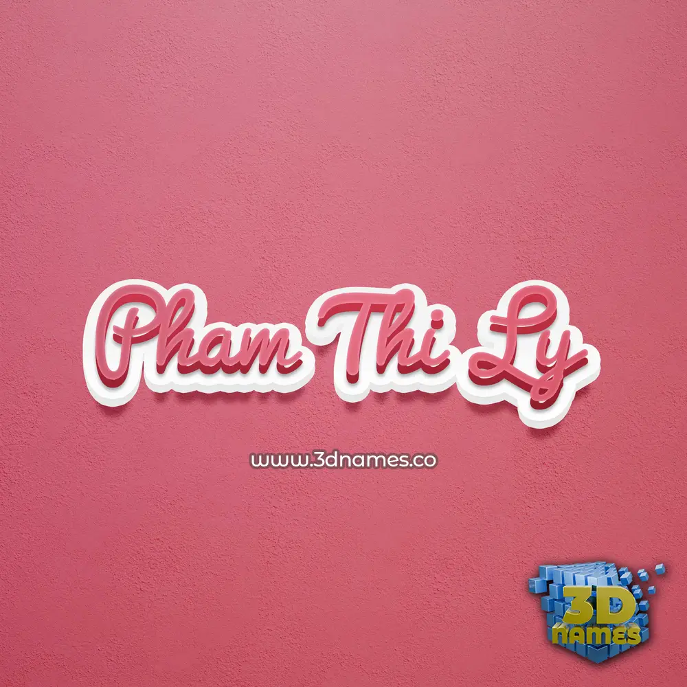 pham thi ly in Red Scribble style - 3D name wallpaper