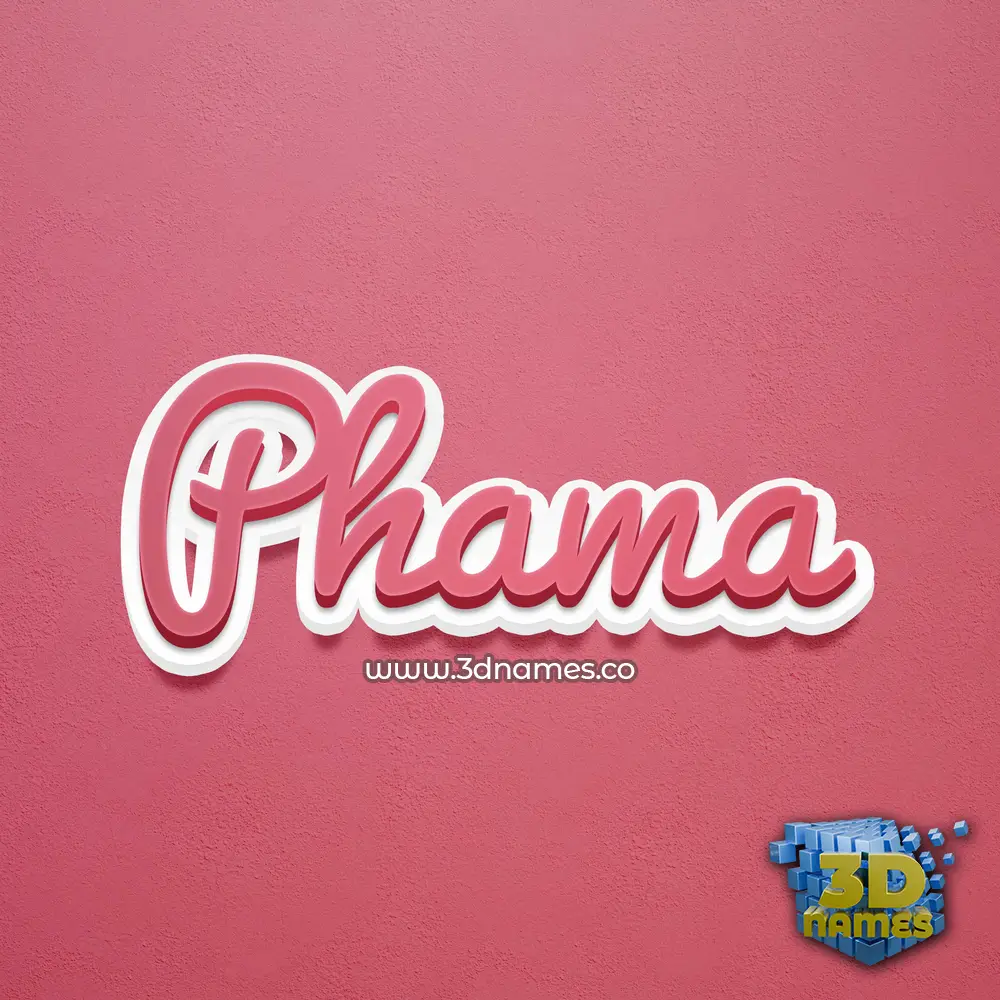phama in Red Scribble style - 3D name wallpaper