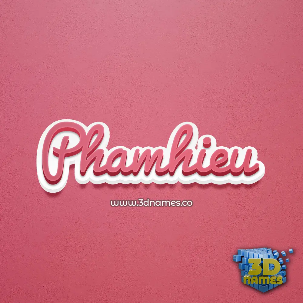 phamhieu in Red Scribble style - 3D name wallpaper