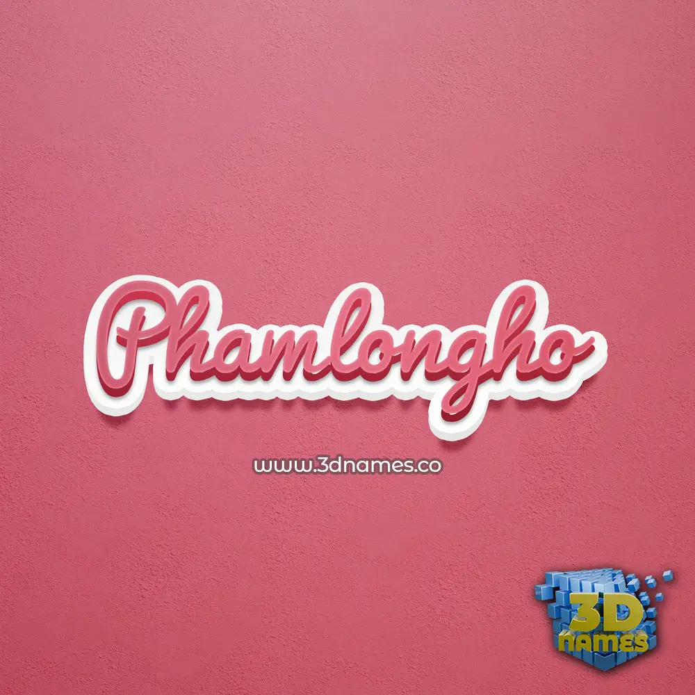 phamlongho in Red Scribble style - 3D name wallpaper
