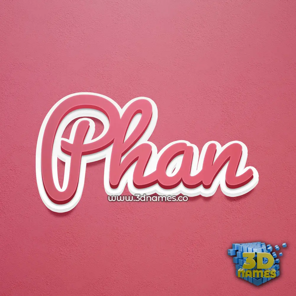 phan in Red Scribble style - 3D name wallpaper