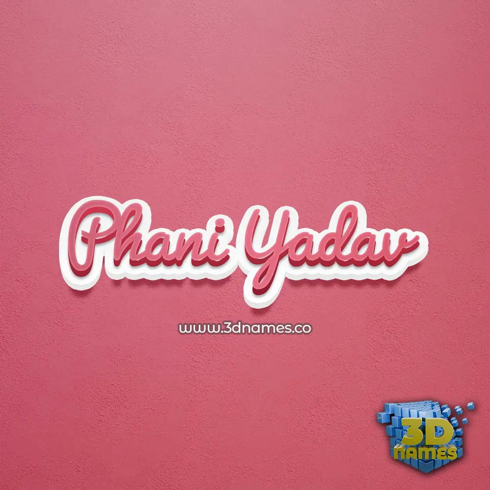 phani yadav in Red Scribble style - 3D name wallpaper
