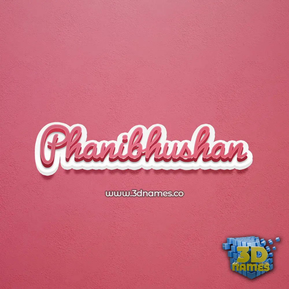 phanibhushan in Red Scribble style - 3D name wallpaper