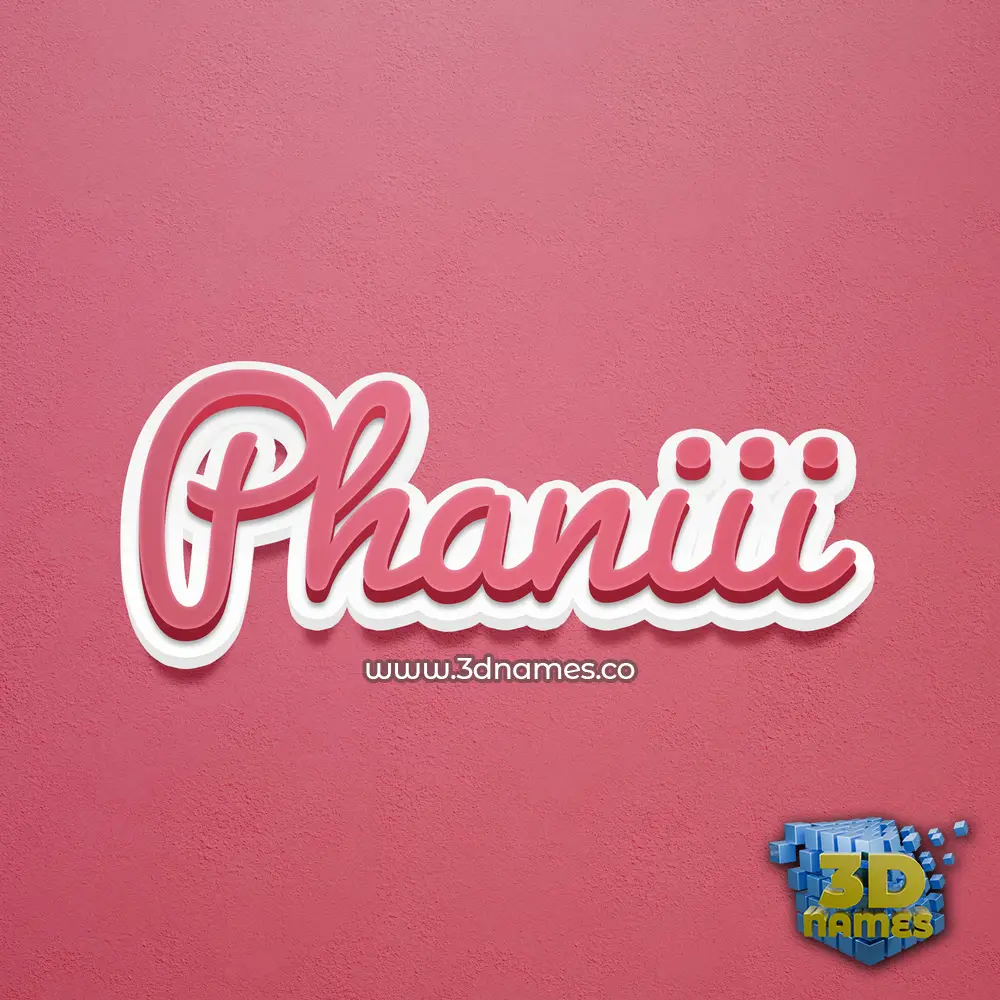 phaniii in Red Scribble style - 3D name wallpaper