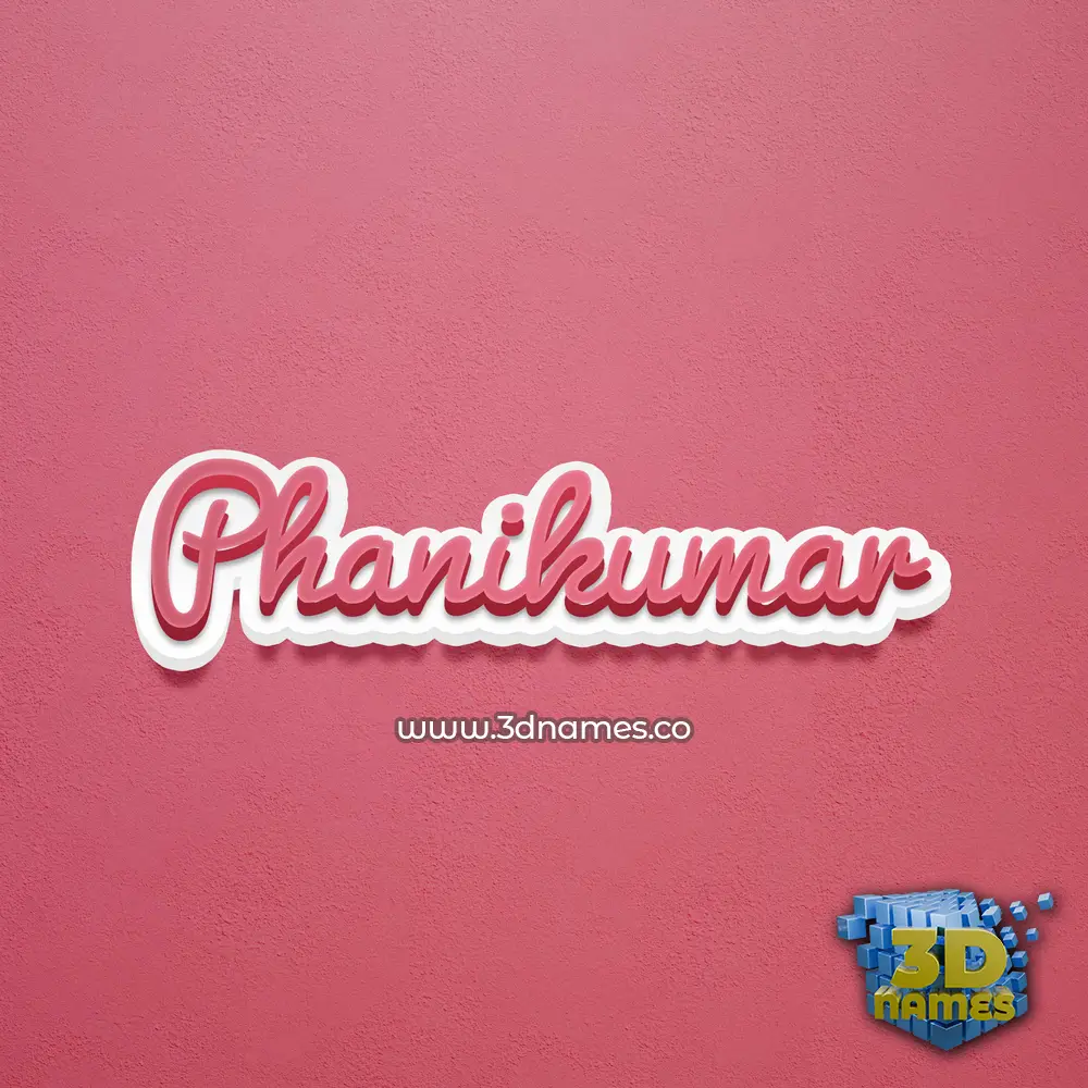 phanikumar in Red Scribble style - 3D name wallpaper