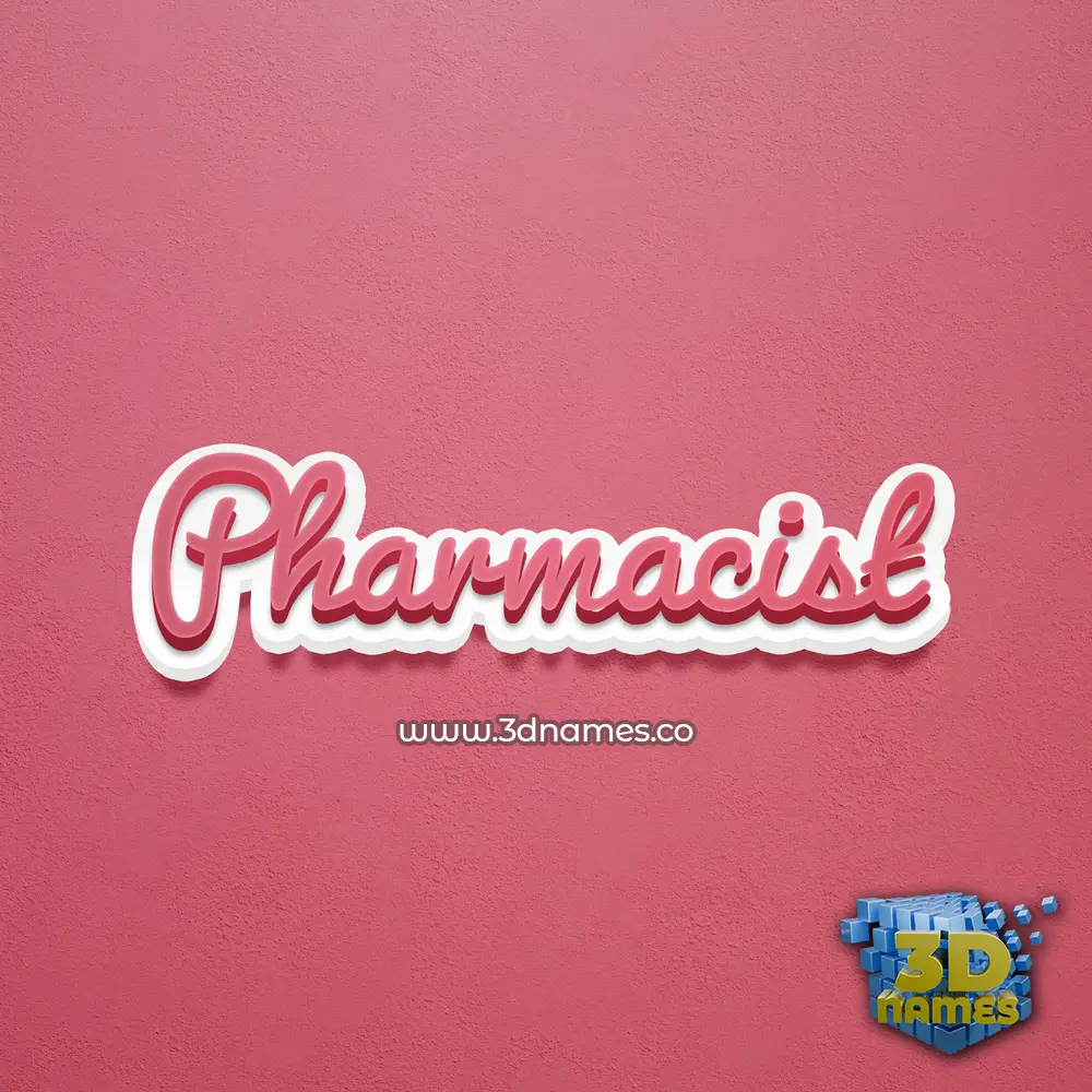 pharmacist in Red Scribble style - 3D name wallpaper