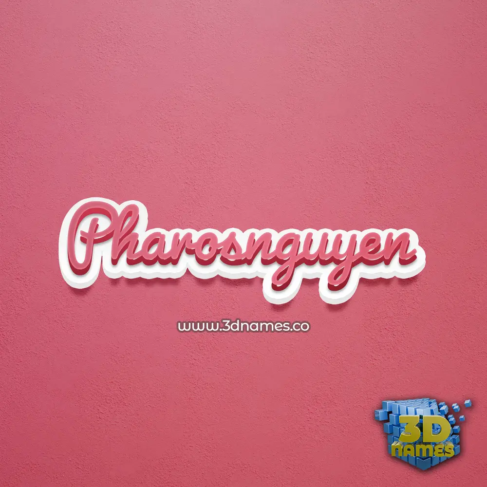 pharosnguyen in Red Scribble style - 3D name wallpaper