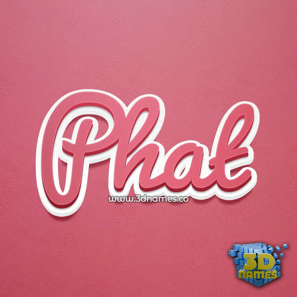 phat in Red Scribble style - 3D name wallpaper