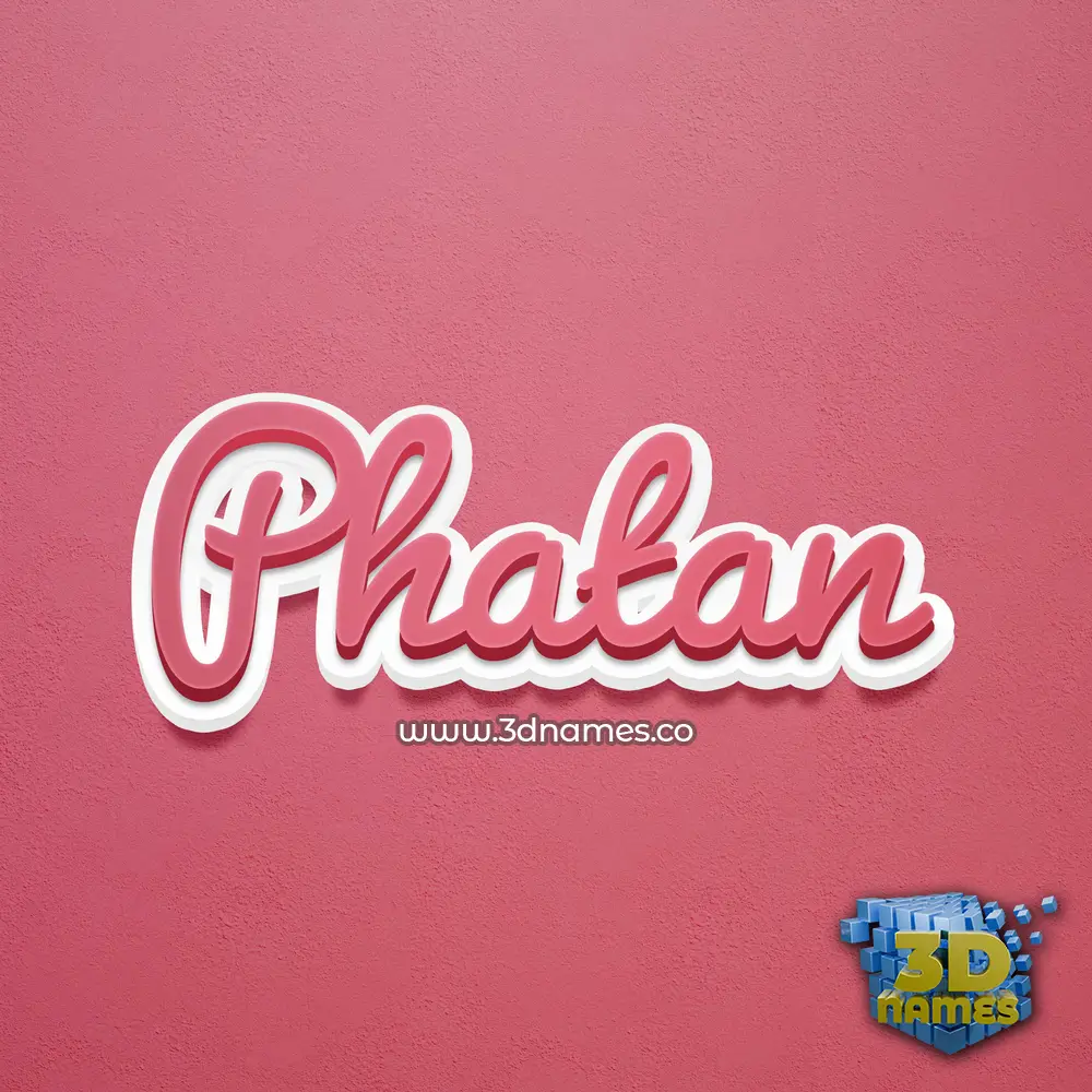 phatan in Red Scribble style - 3D name wallpaper
