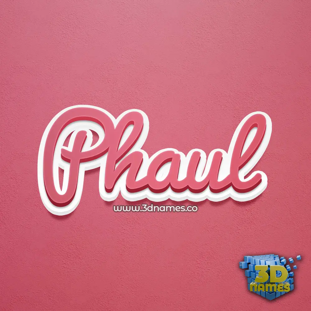 phaul in Red Scribble style - 3D name wallpaper