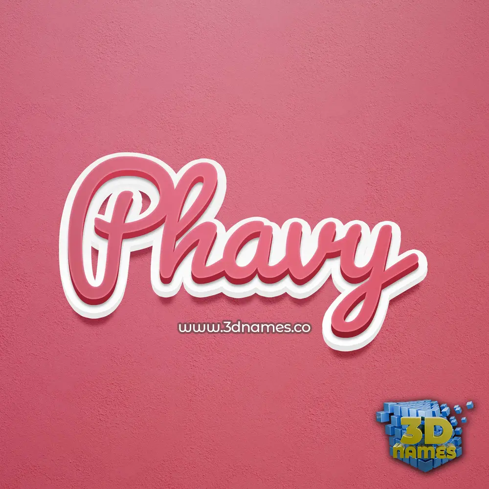 phavy in Red Scribble style - 3D name wallpaper