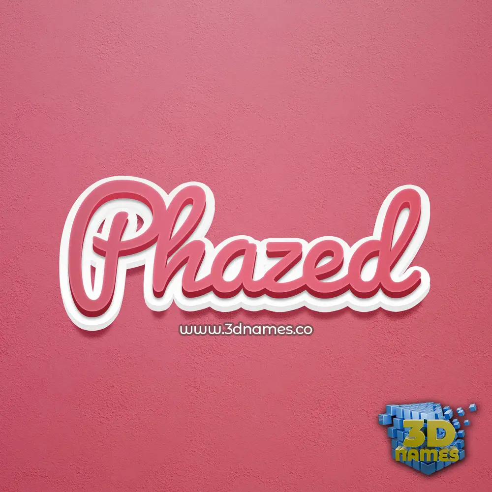 phazed in Red Scribble style - 3D name wallpaper