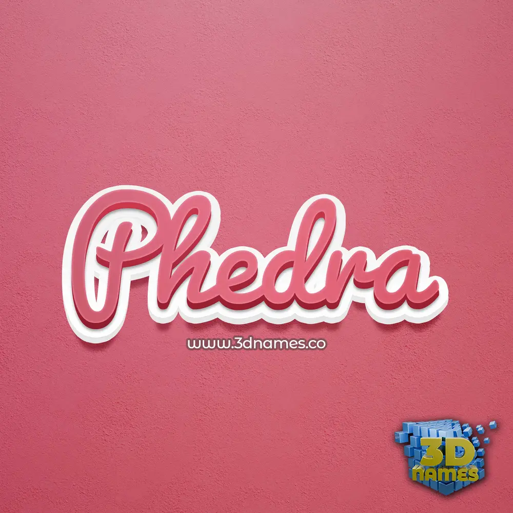 phedra in Red Scribble style - 3D name wallpaper