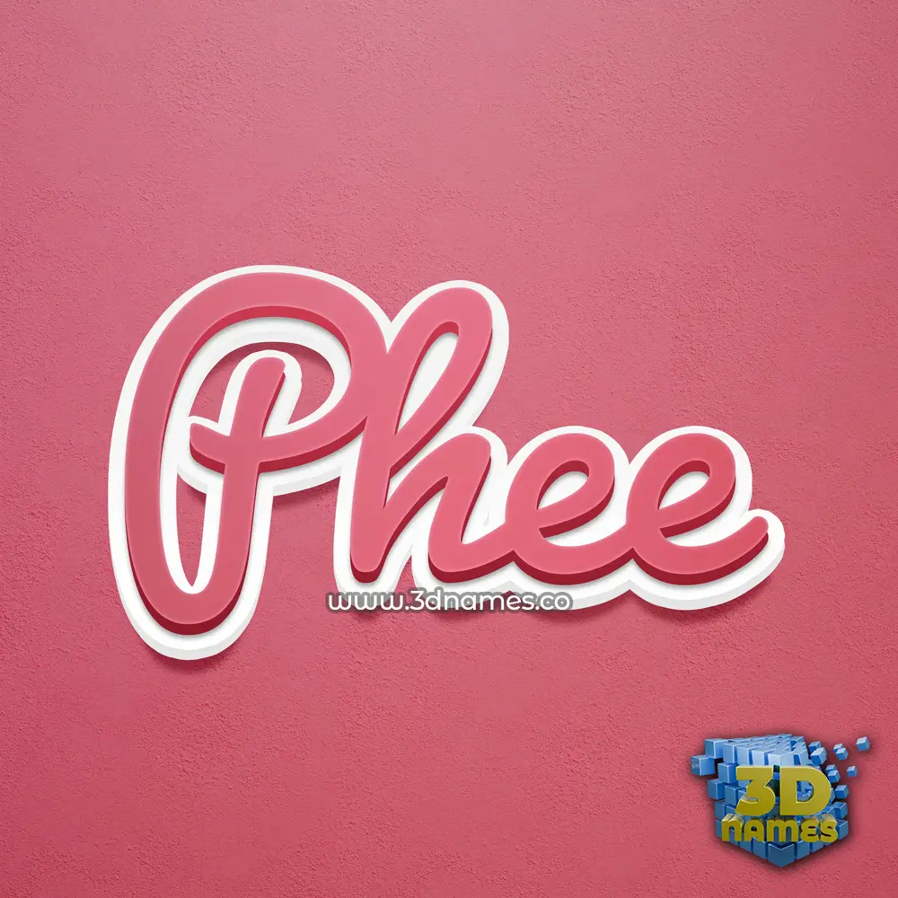 phee in Red Scribble style - 3D name wallpaper
