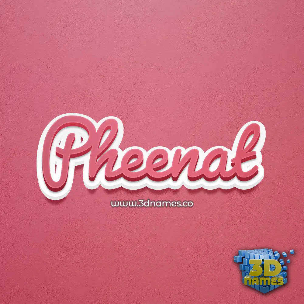 pheenat in Red Scribble style - 3D name wallpaper