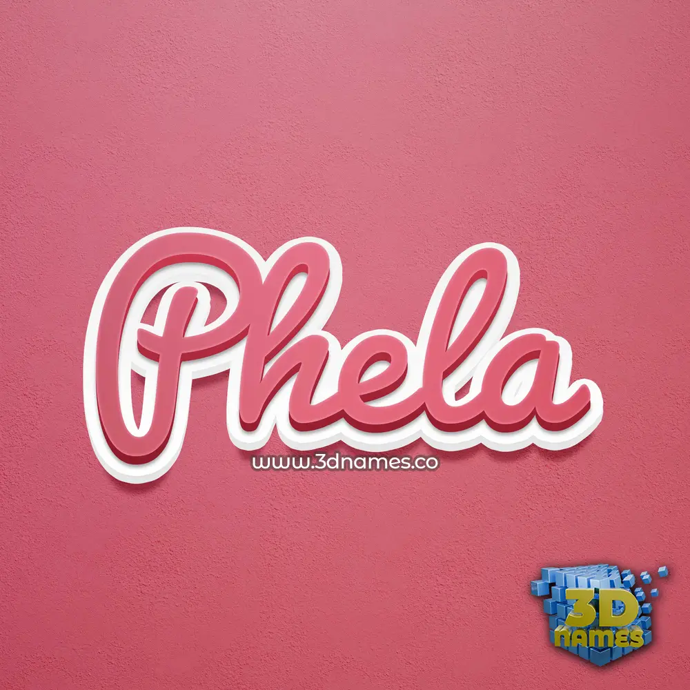 phela in Red Scribble style - 3D name wallpaper