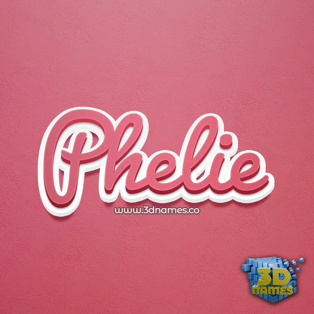 phelie in Red Scribble style - 3D name wallpaper