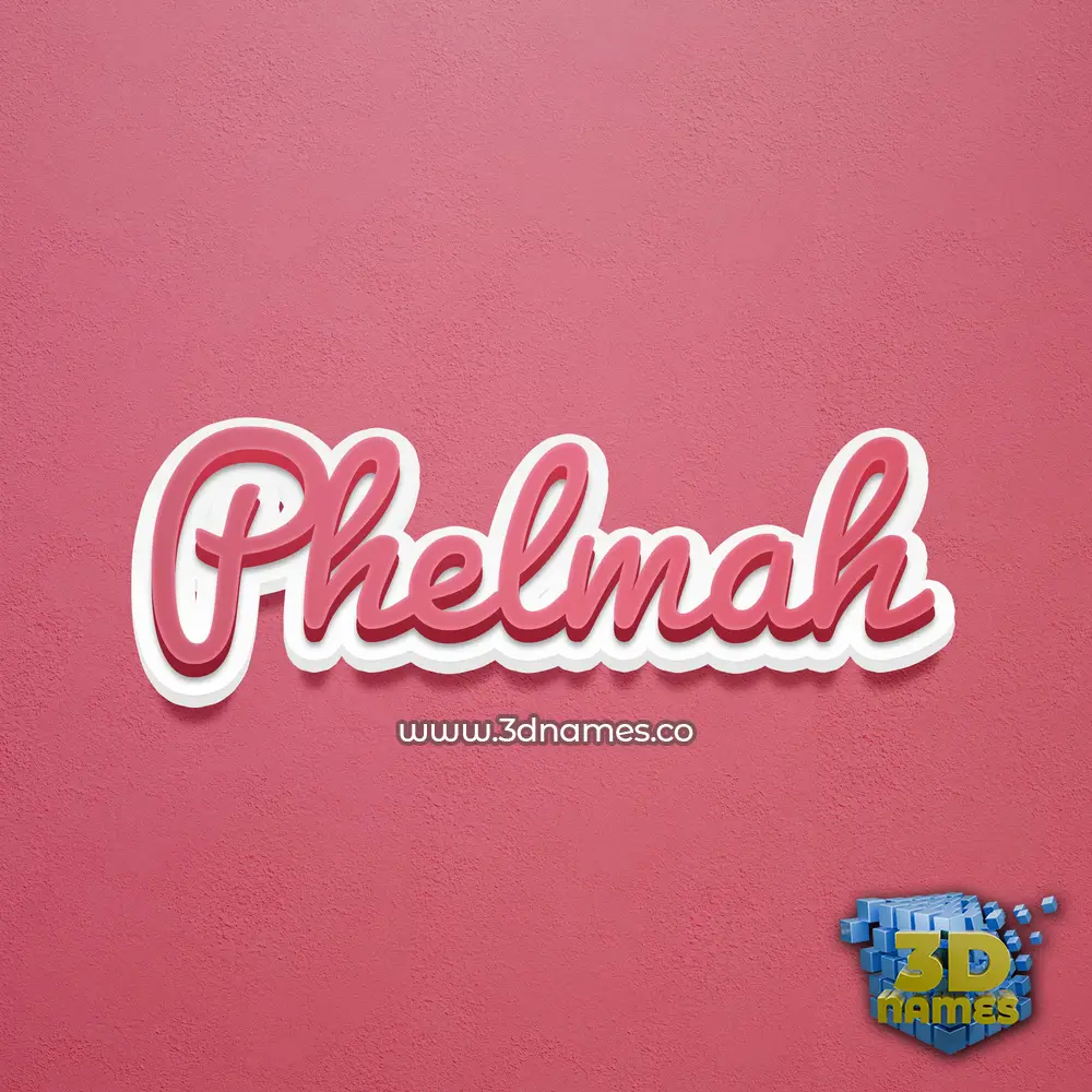 phelmah in Red Scribble style - 3D name wallpaper