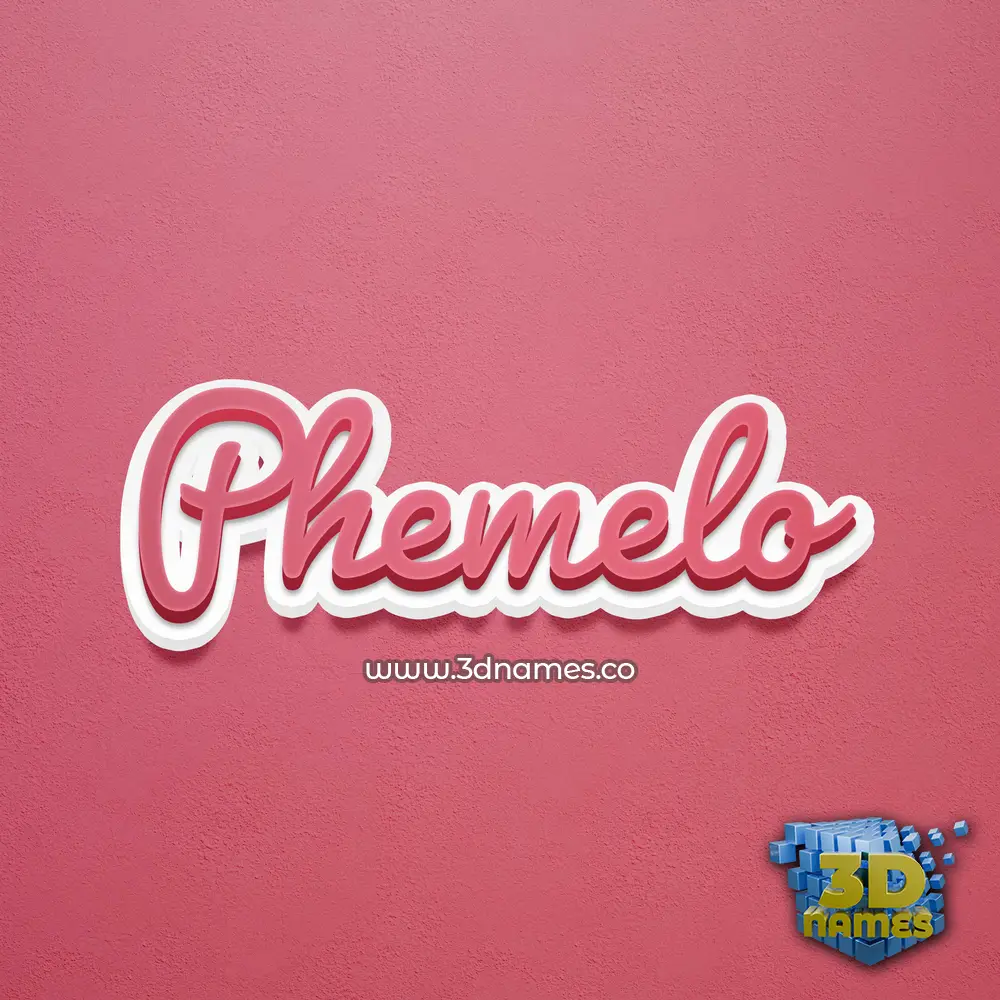 phemelo in Red Scribble style - 3D name wallpaper