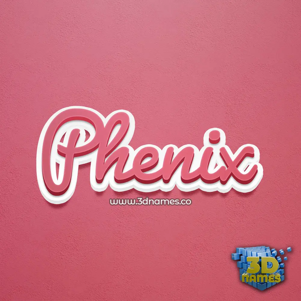 phenix in Red Scribble style - 3D name wallpaper