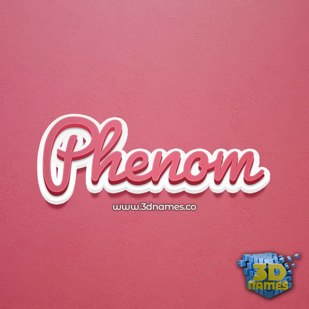 phenom in Red Scribble style - 3D name wallpaper