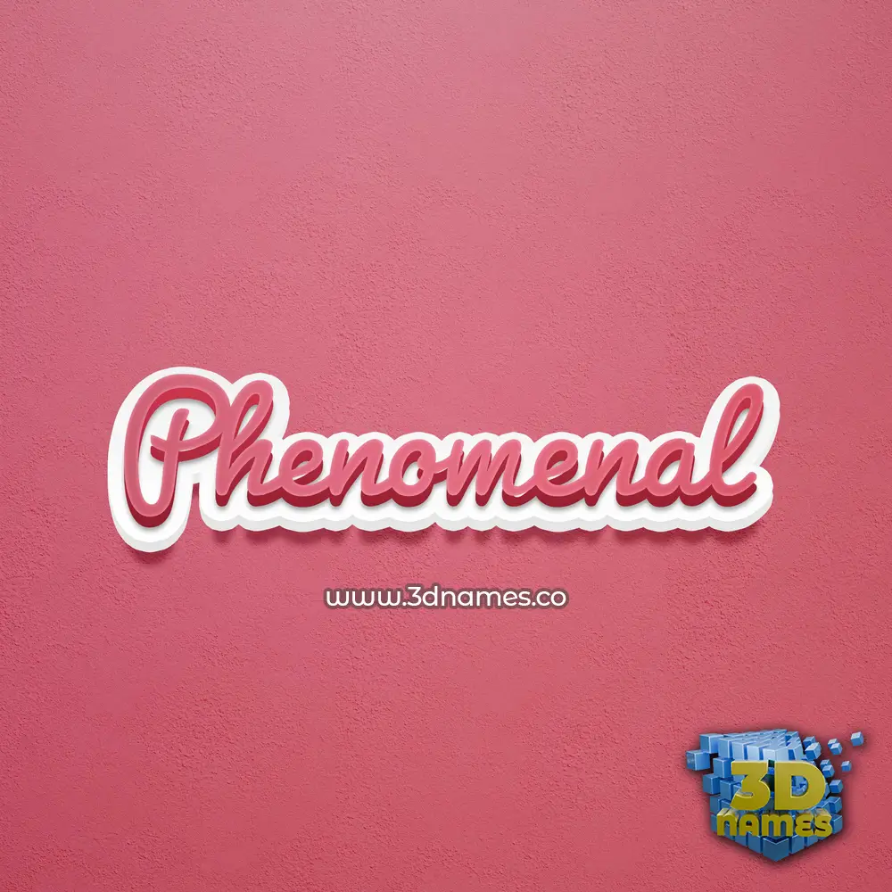 phenomenal in Red Scribble style - 3D name wallpaper