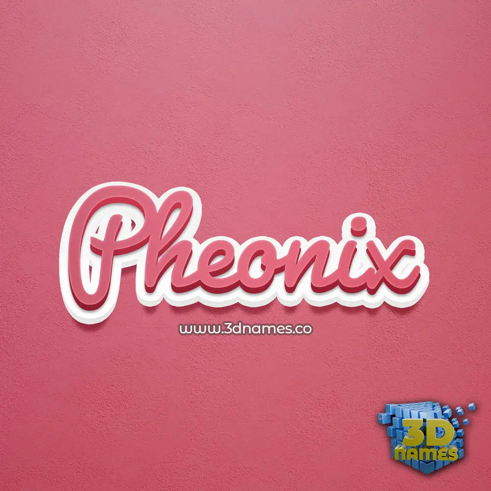 pheonix in Red Scribble style - 3D name wallpaper