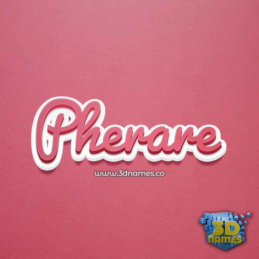 pherare in Red Scribble style - 3D name wallpaper