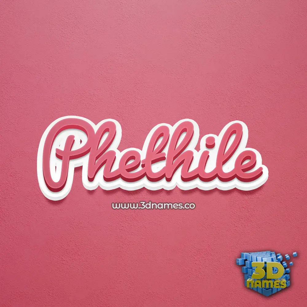 phethile in Red Scribble style - 3D name wallpaper