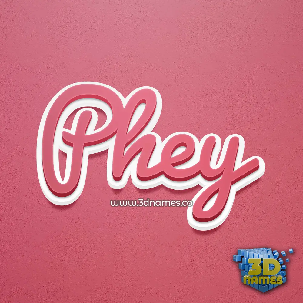phey in Red Scribble style - 3D name wallpaper