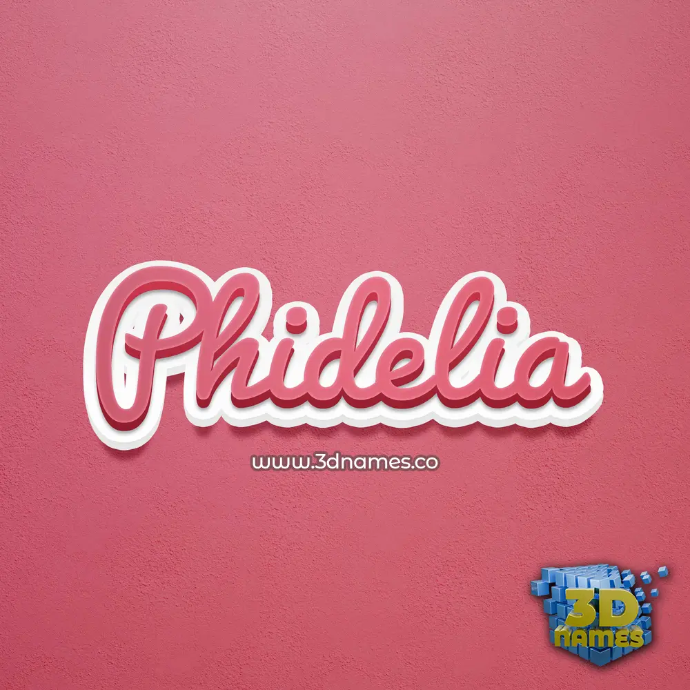 phidelia in Red Scribble style - 3D name wallpaper