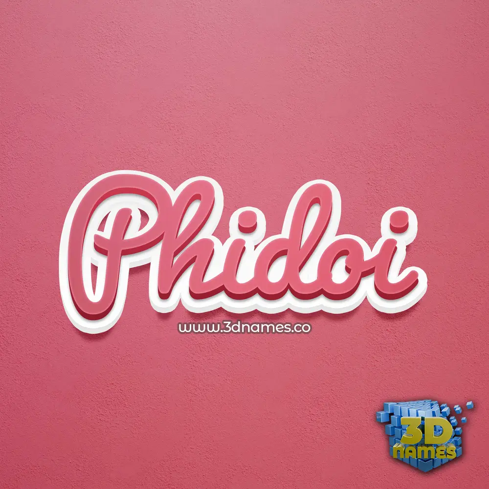 phidoi in Red Scribble style - 3D name wallpaper