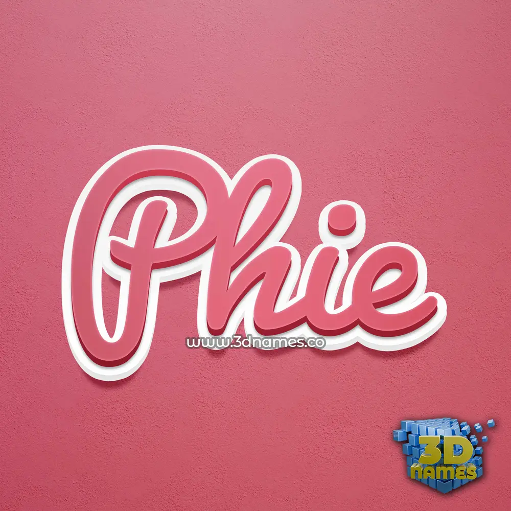 phie in Red Scribble style - 3D name wallpaper