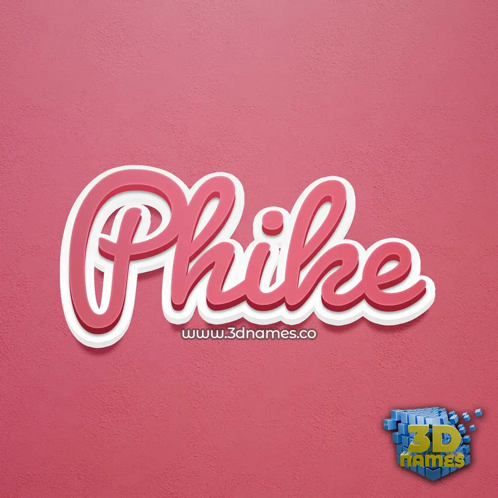 phike in Red Scribble style - 3D name wallpaper