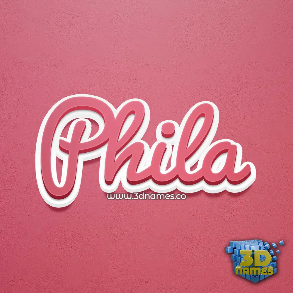 phila in Red Scribble style - 3D name wallpaper