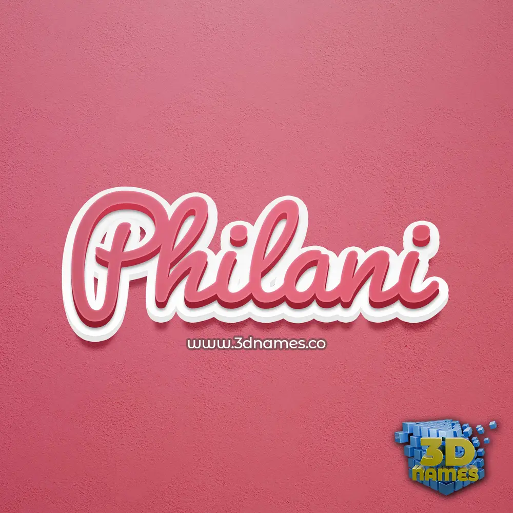 philani in Red Scribble style - 3D name wallpaper