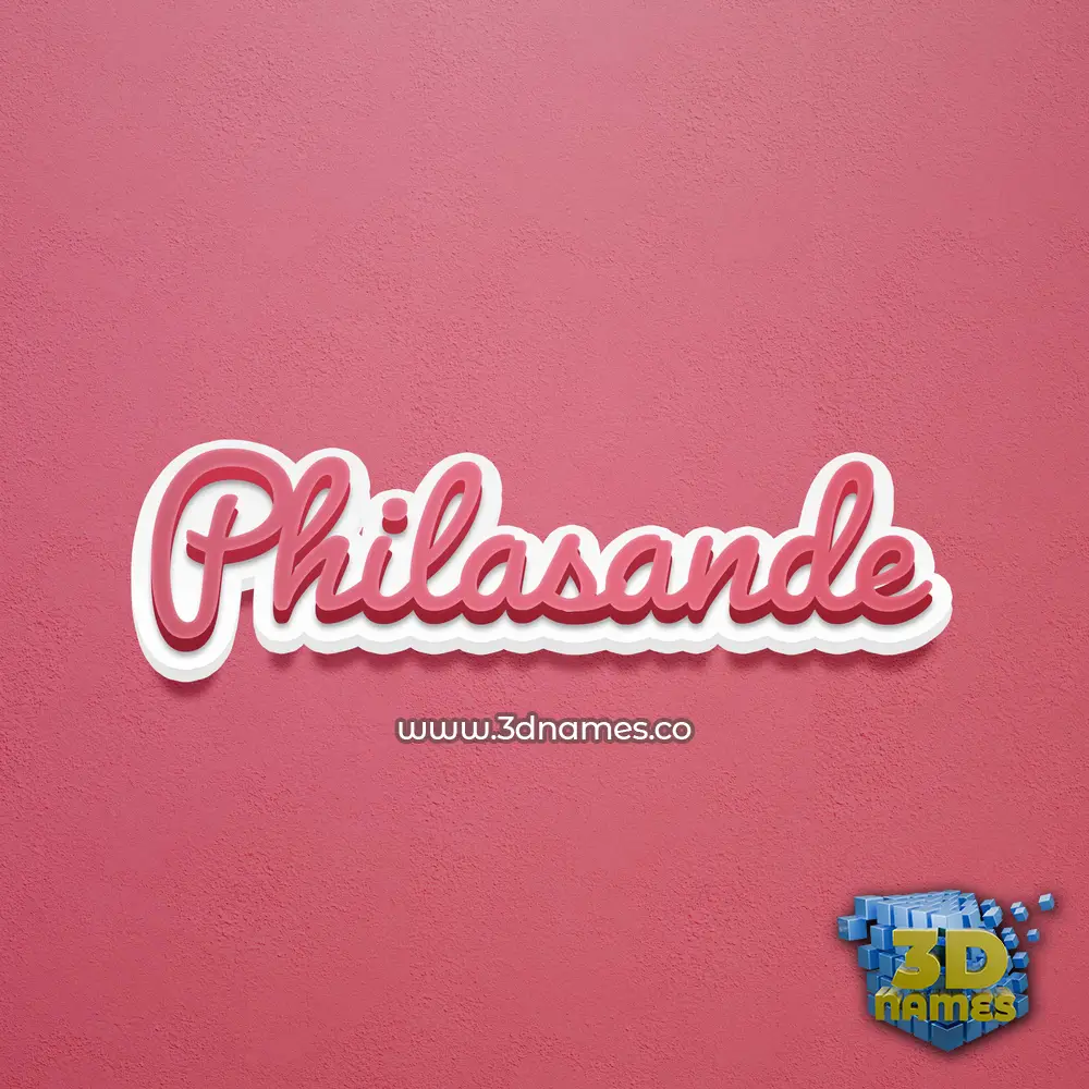 philasande in Red Scribble style - 3D name wallpaper