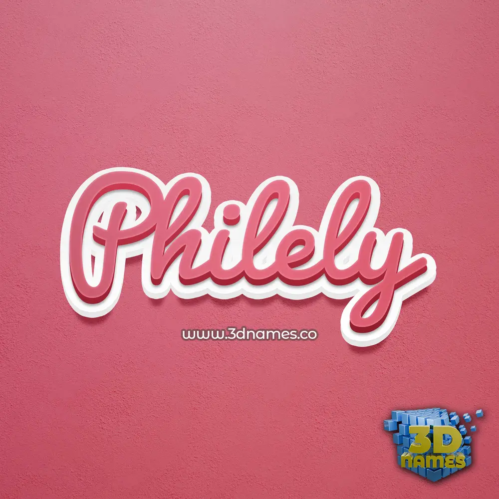 philely in Red Scribble style - 3D name wallpaper