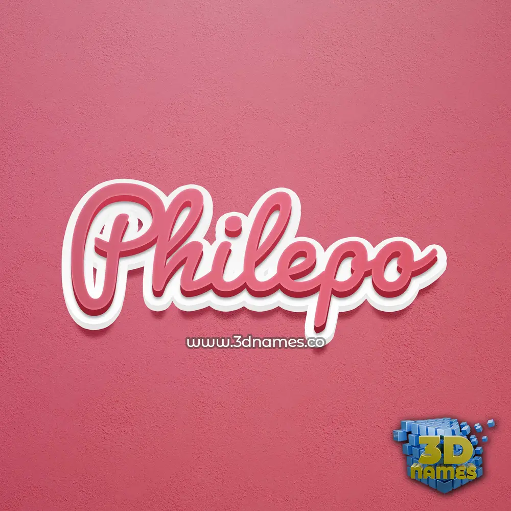 philepo in Red Scribble style - 3D name wallpaper
