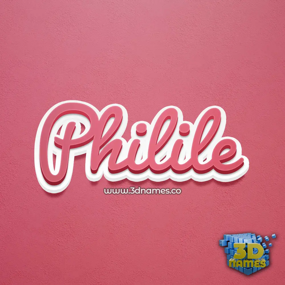 philile in Red Scribble style - 3D name wallpaper