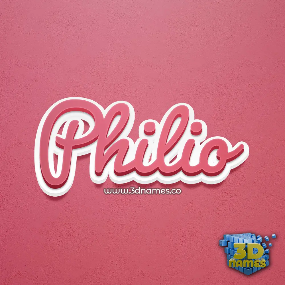 philio in Red Scribble style - 3D name wallpaper