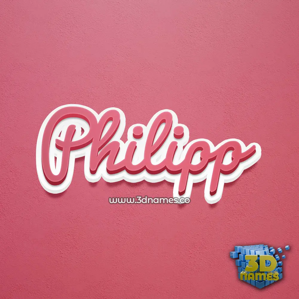 philipp in Red Scribble style - 3D name wallpaper