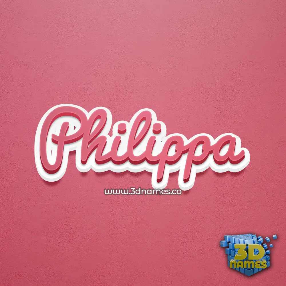 philippa in Red Scribble style - 3D name wallpaper