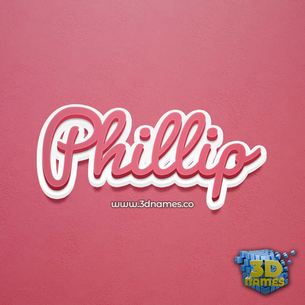 phillip in Red Scribble style - 3D name wallpaper