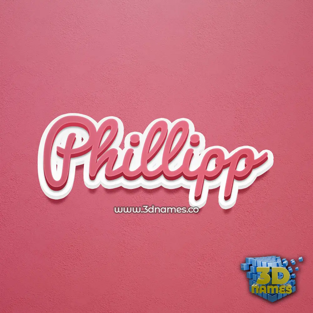 phillipp in Red Scribble style - 3D name wallpaper