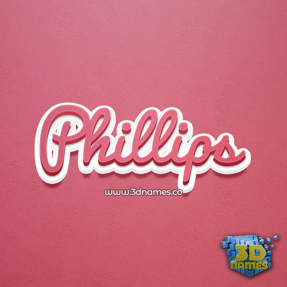 phillips in Red Scribble style - 3D name wallpaper