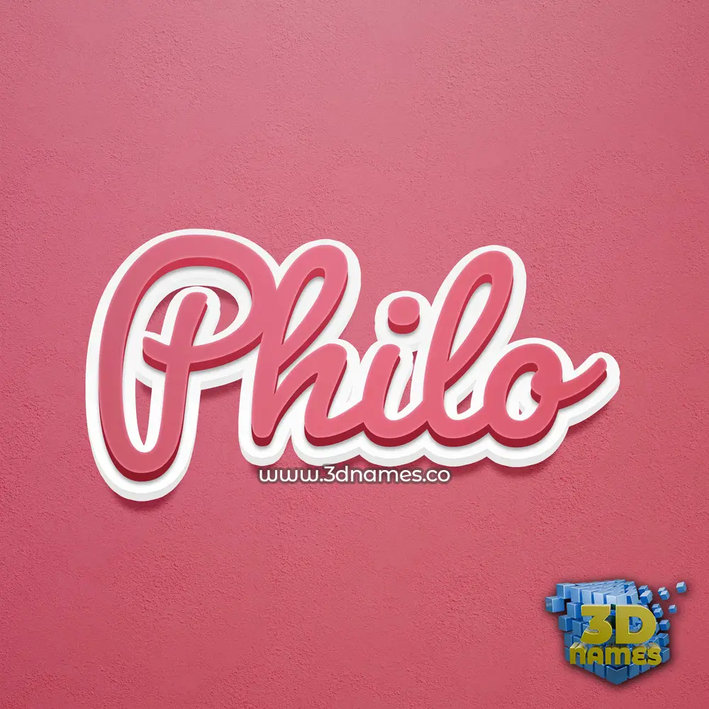 philo in Red Scribble style - 3D name wallpaper