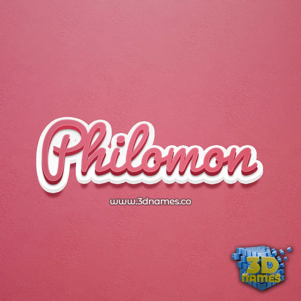 philomon in Red Scribble style - 3D name wallpaper