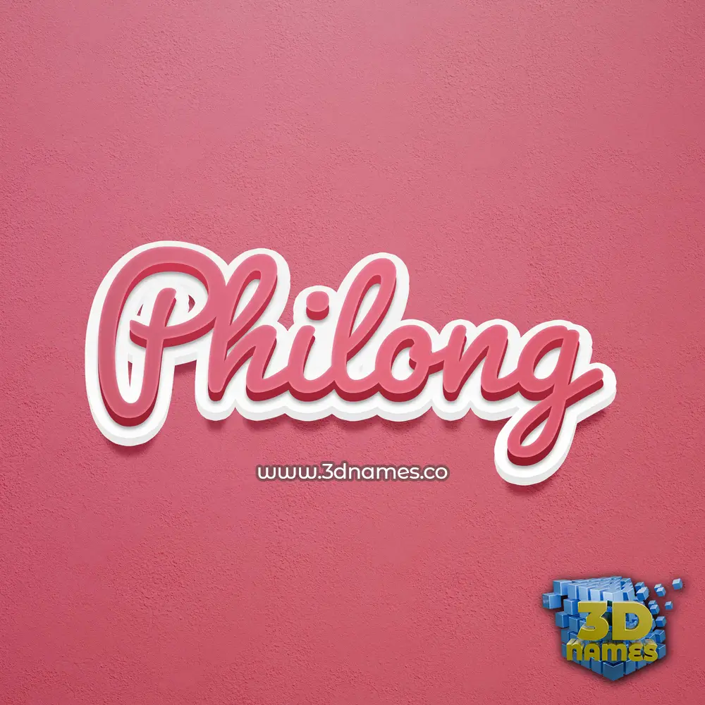 philong in Red Scribble style - 3D name wallpaper